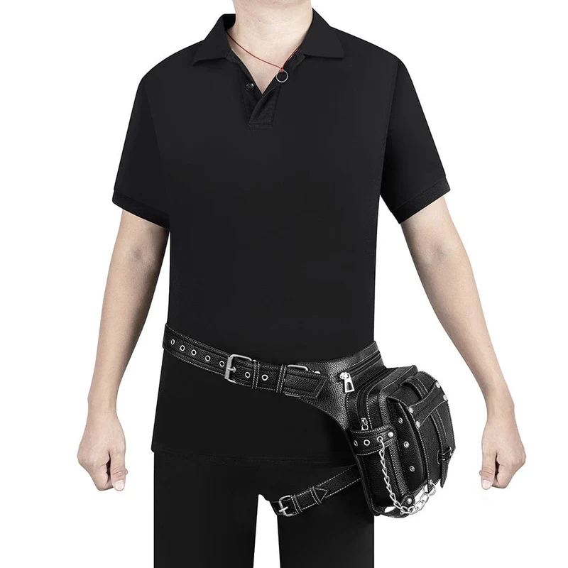 Steampunk-Schnallen-Ketten-Gürteltasche für Herren