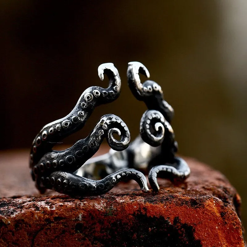 Herren Punk Octopus Tentakelring