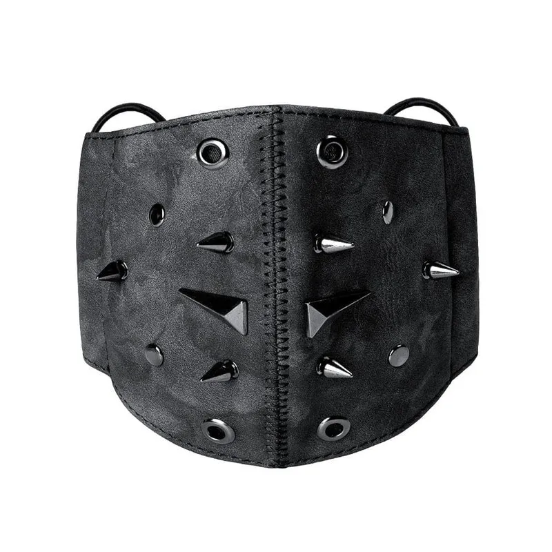 Unisex Steampunk Nieten Ösen Maske