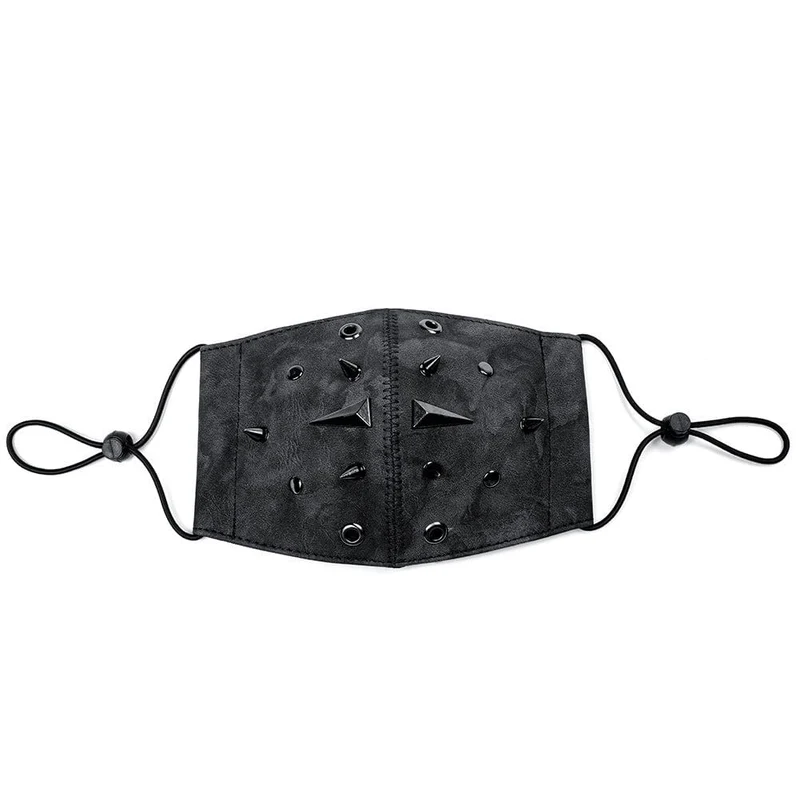 Unisex Steampunk Nieten Ösen Maske