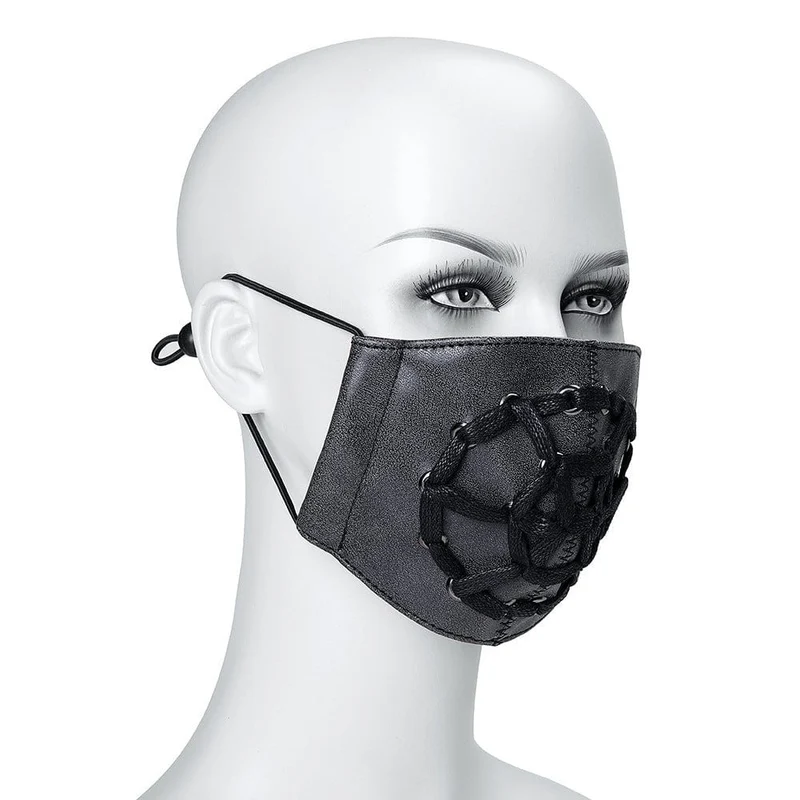 Unisex Steampunk Nieten Spleiß Ösen Maske