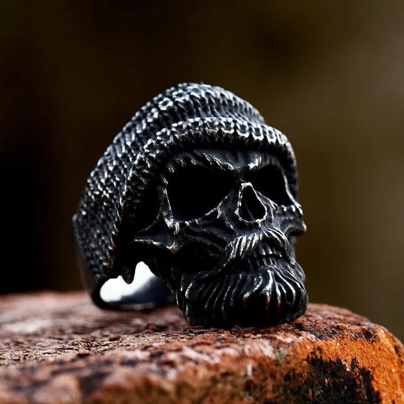 Herren Punk bärtiger Totenkopfring