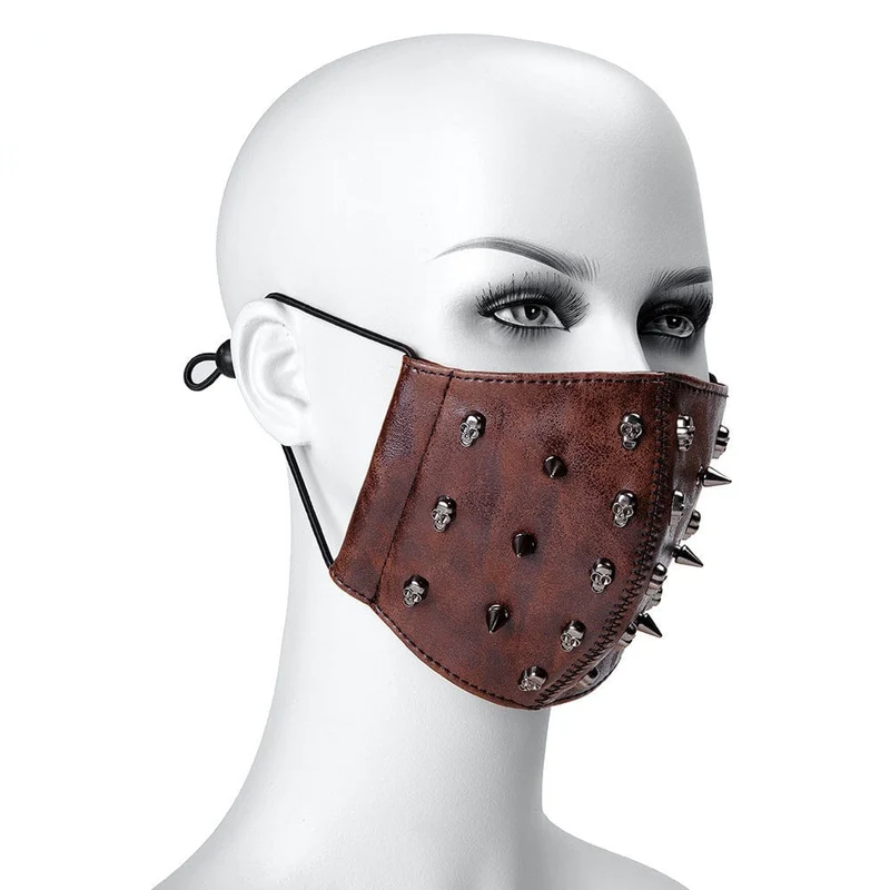 Unisex-Steampunk-Schädel-Nieten-Maske