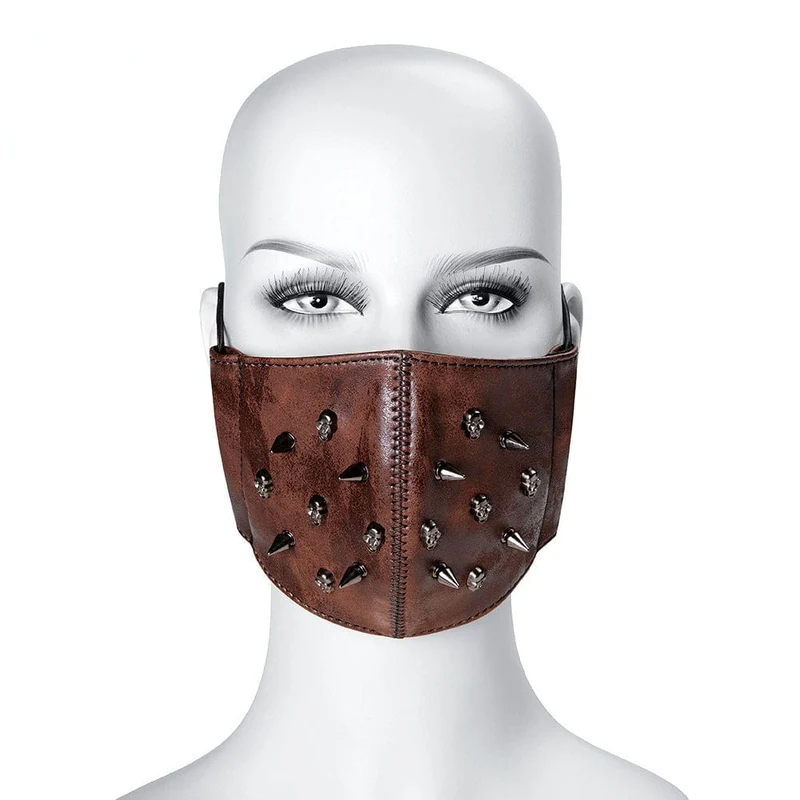 Unisex Steampunk Skulls Nieten Kunstledermaske