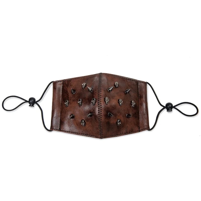 Unisex Steampunk Skulls Nieten Kunstledermaske