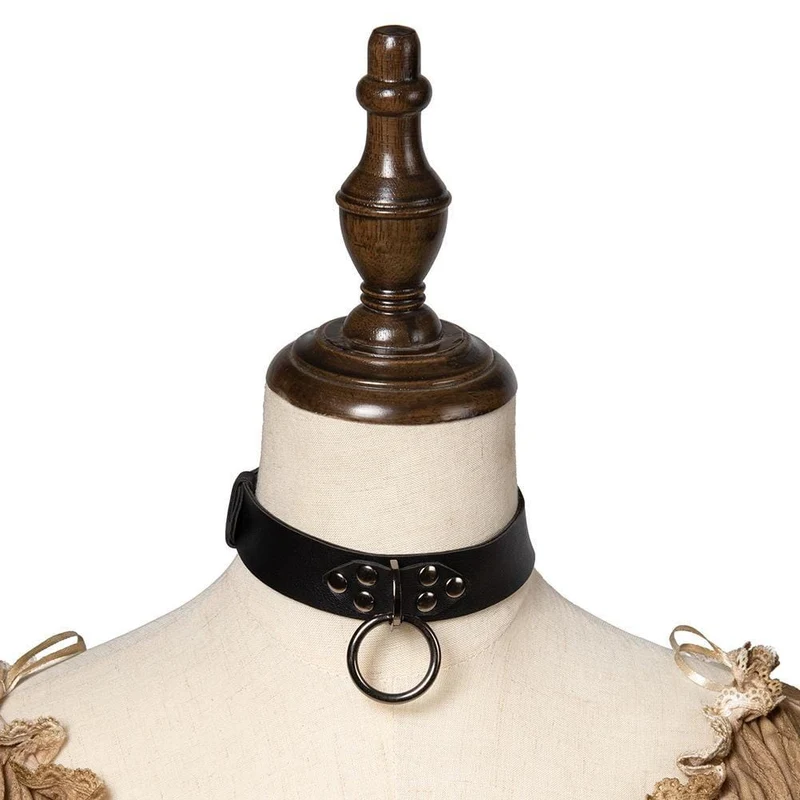 Damen Steampunk Annulus genagelte Schnalle Choker