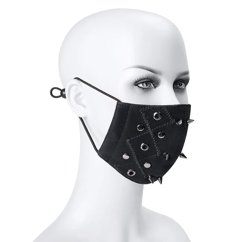 Unisex Steampunk Nieten Ösen verstellbare Maske