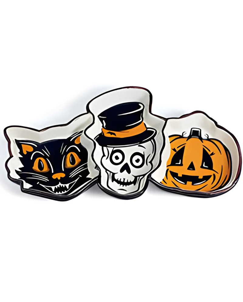 Halloween Süßigkeiten Schale mit 3 Fächern 32cm