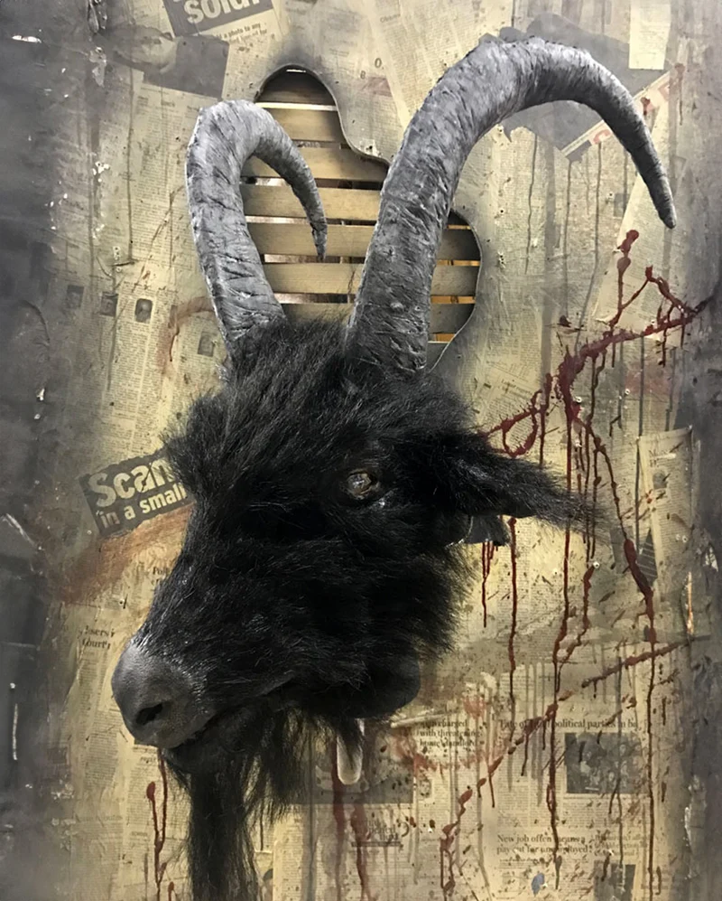 Baphomaniac Billy Goat Maske mit Hörner