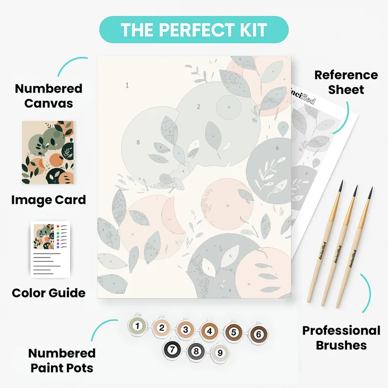 Boho Abstract Botanicals - Paint by Numbers Kit