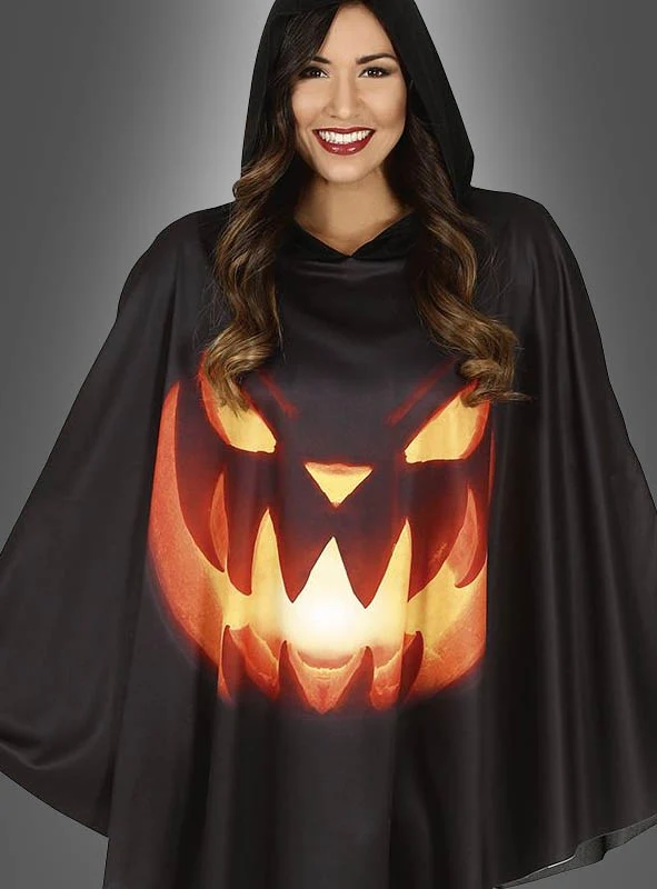 Kürbis Cape mit Kapuze Halloween