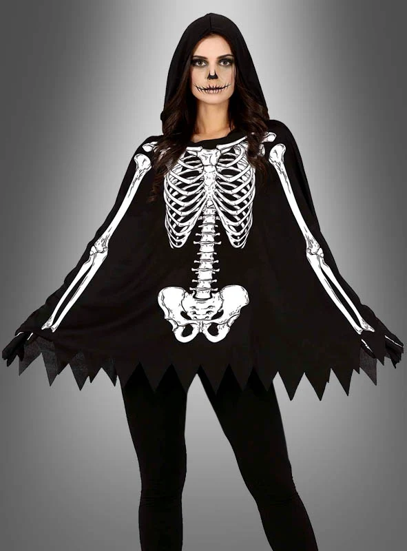 Skelett Poncho Halloween Kostüm