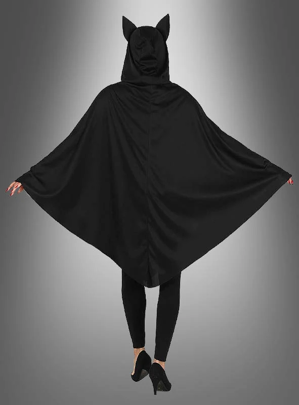 Poncho schwarze Katze mit Kapuze