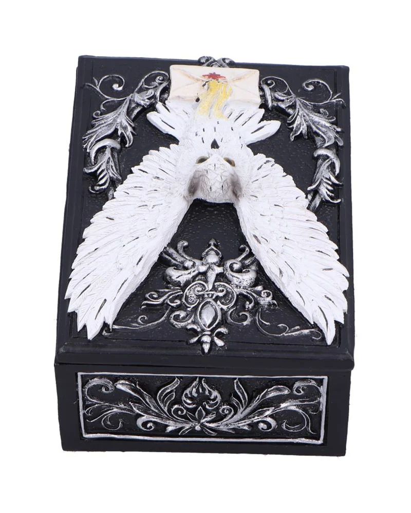 Schwarze Schmuckbox mit geheimnisvoller Eule 18cm
