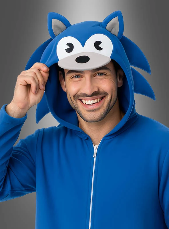 Blauer Videogame Igel Overall für Erwachsene