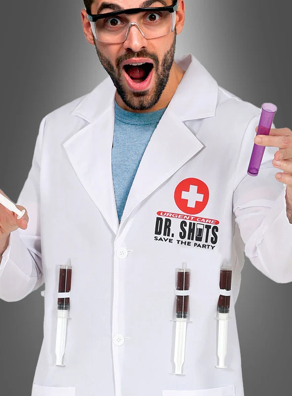 Doktor Shots Spaßkostüm mit Spritzen