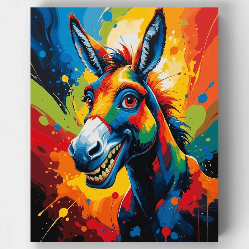 Laughing Donkey Splash - Paint by Numbers Kit