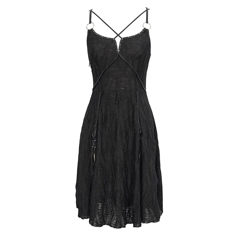 Damen-Punk-Stappy-Kleid mit tiefem Seitenschlitz