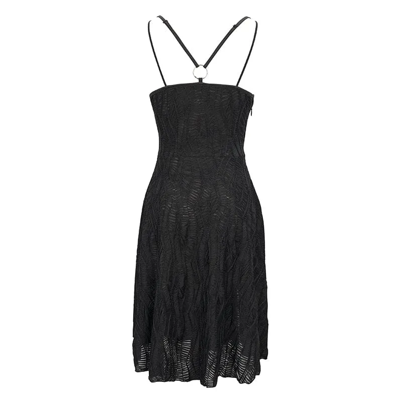 Damen-Punk-Stappy-Kleid mit tiefem Seitenschlitz