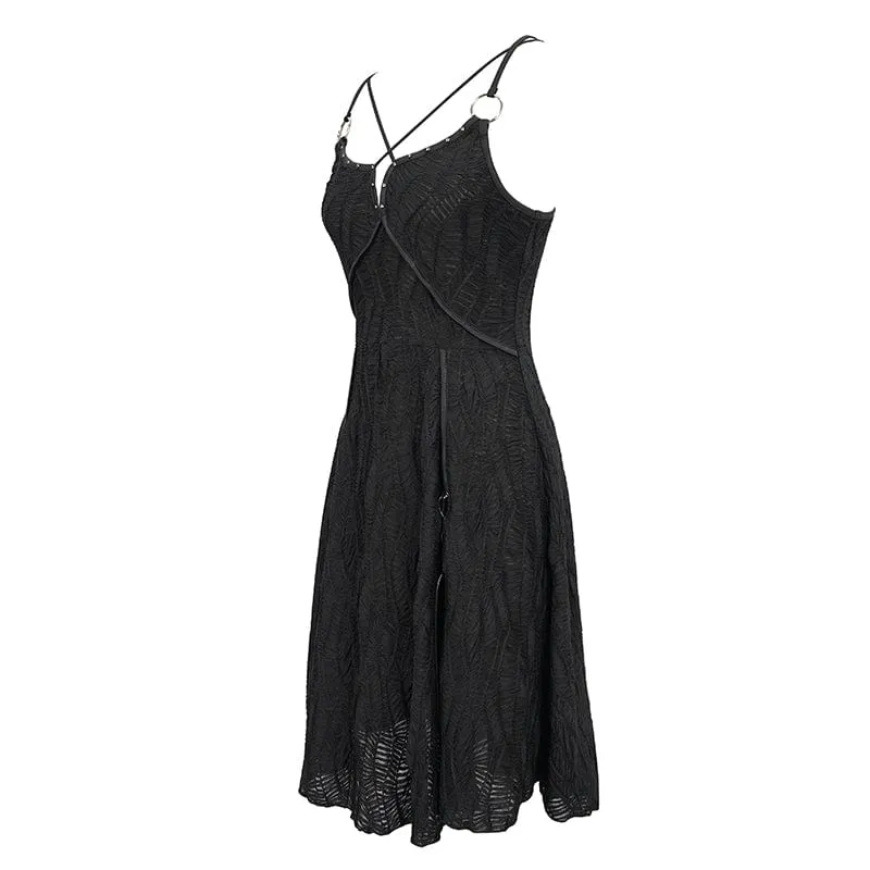 Damen-Punk-Stappy-Kleid mit tiefem Seitenschlitz