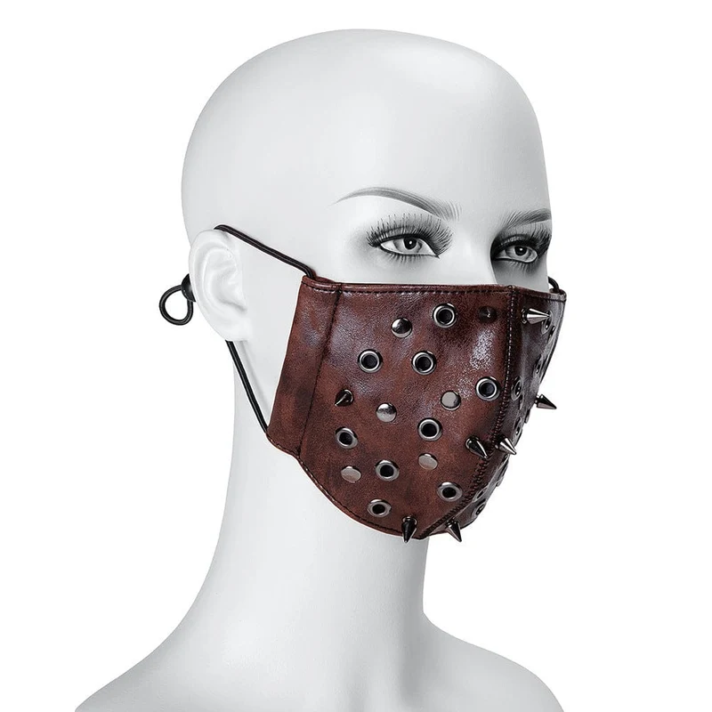 Unisex Steampunk Nieten Ösen Maske