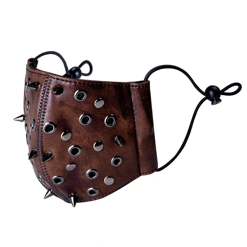 Unisex Steampunk Nieten Ösen Maske