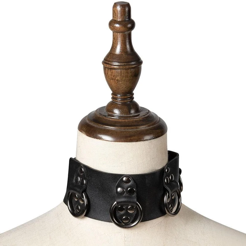 Damen Steampunk Annuli Halsband mit genagelter Schnalle