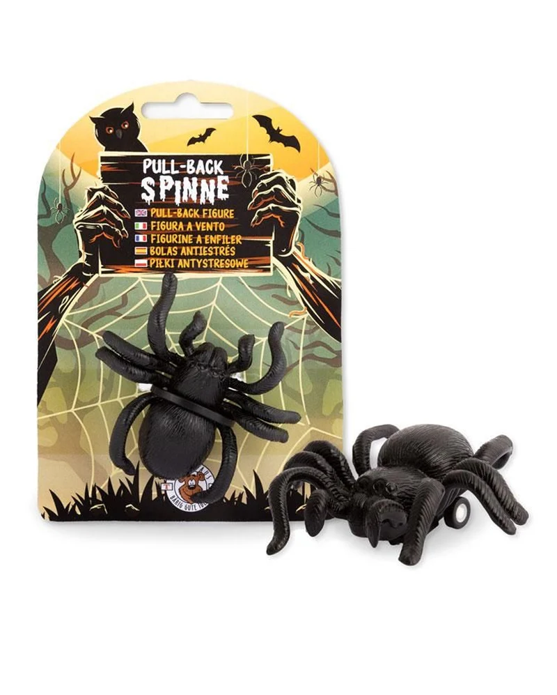 Schwarze Spinne zum Aufziehen 6,5cm