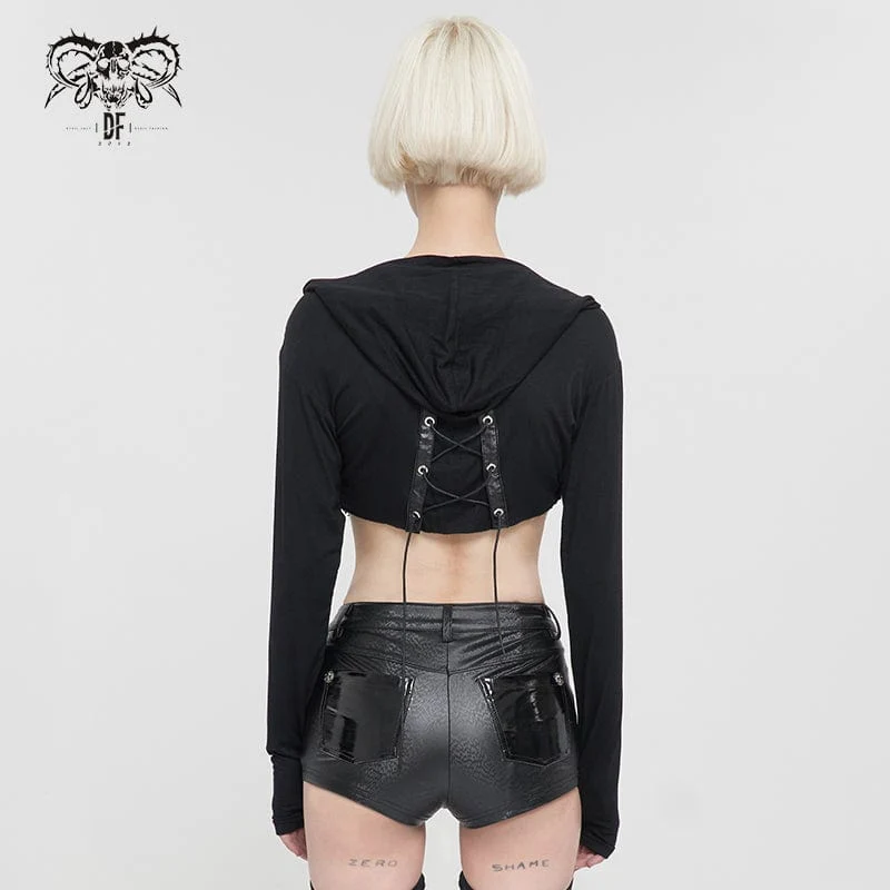 Damen Punk Strappy Mesh Splice Cape