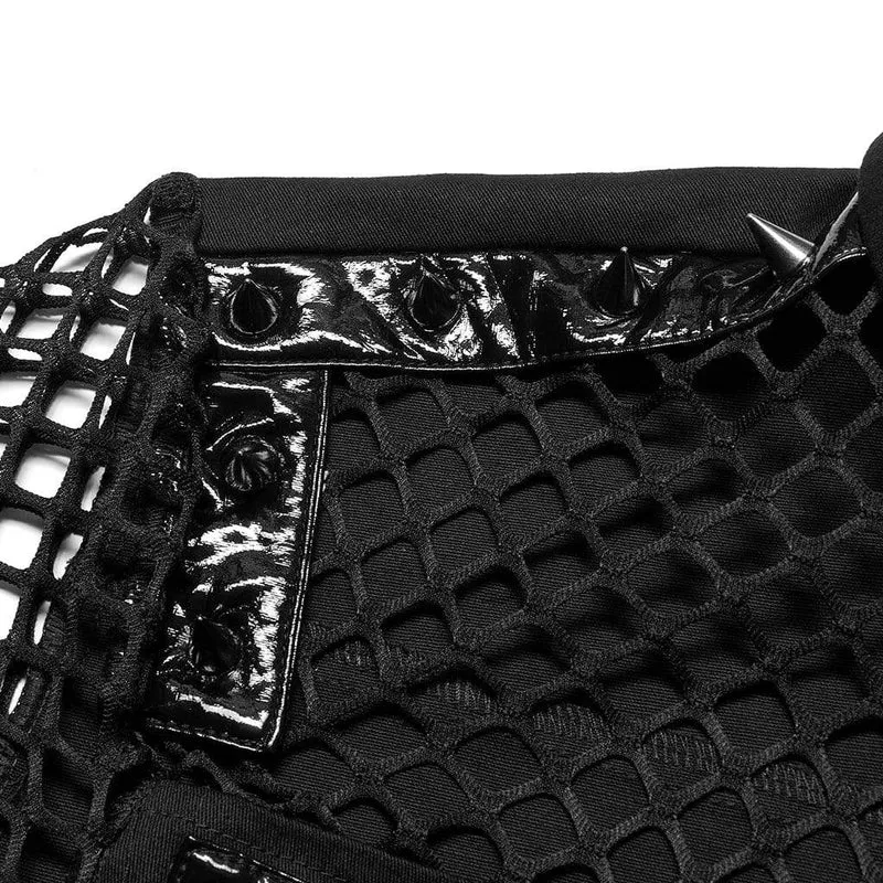 Herren Punk Rivet Splice Netzhemd