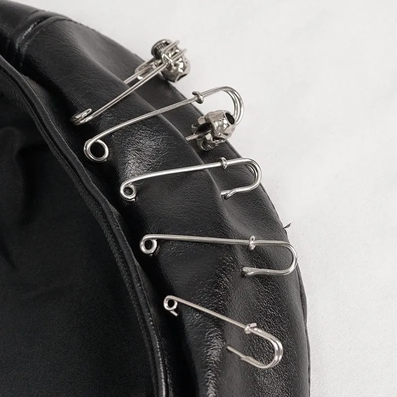 Damen Punk Clips Kunstleder Hut