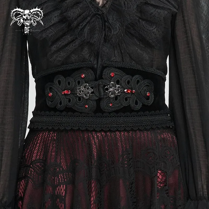 Gothic Blumen bestickter Perlengürtel für Damen