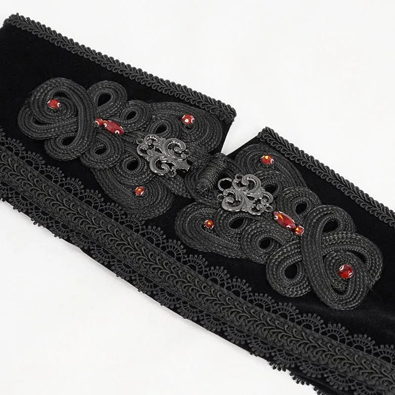 Gothic Blumen bestickter Perlengürtel für Damen