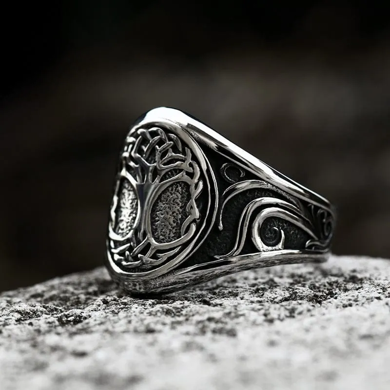 Herren Punk Trees Ring