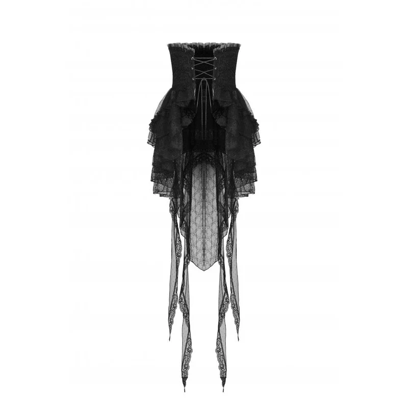 Gothic Fishtail Mehrschichtiger Spitzenschlauchrock für Damen