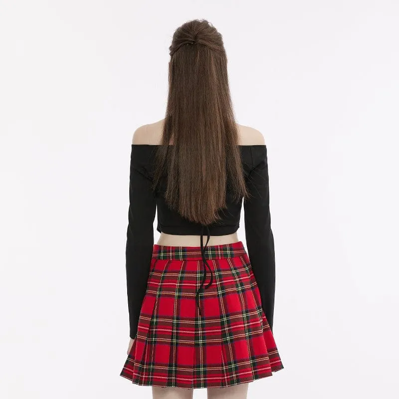 Damen-Crop-Top mit schulterfreiem Neckholder-Ausschnitt und Punk-Ausschnitt