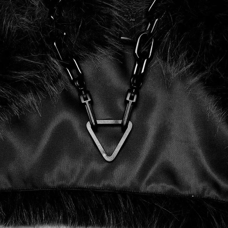 Kurzer Wollmantel im Gothic-Stil für Damen mit Frontreißverschluss