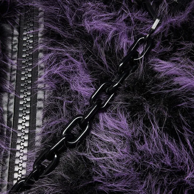 Kurzer Wollmantel im Gothic-Stil für Damen mit Frontreißverschluss