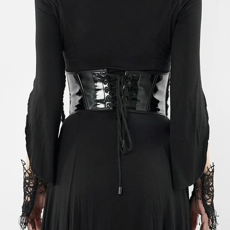 Punk-Riemchen-Lackledergürtel für Damen