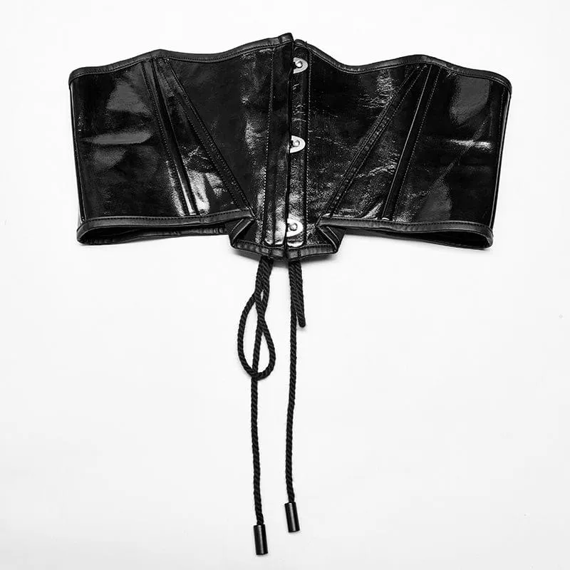 Punk-Riemchen-Lackledergürtel für Damen