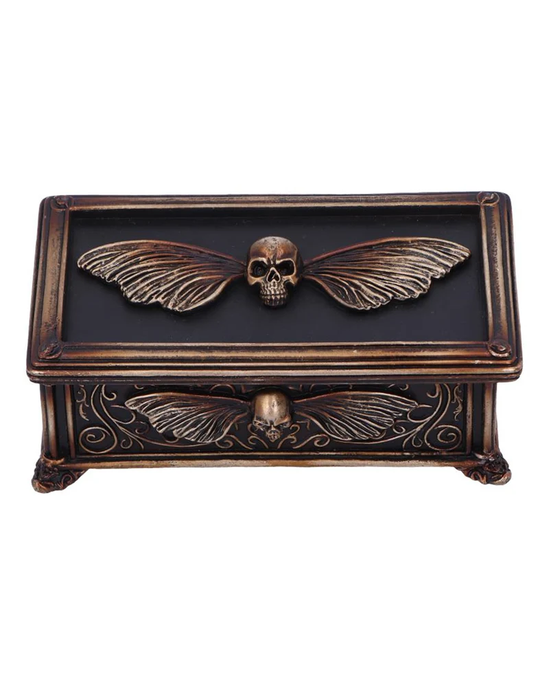 Totenkopf mit Mottenflügel Schatulle 19,5cm