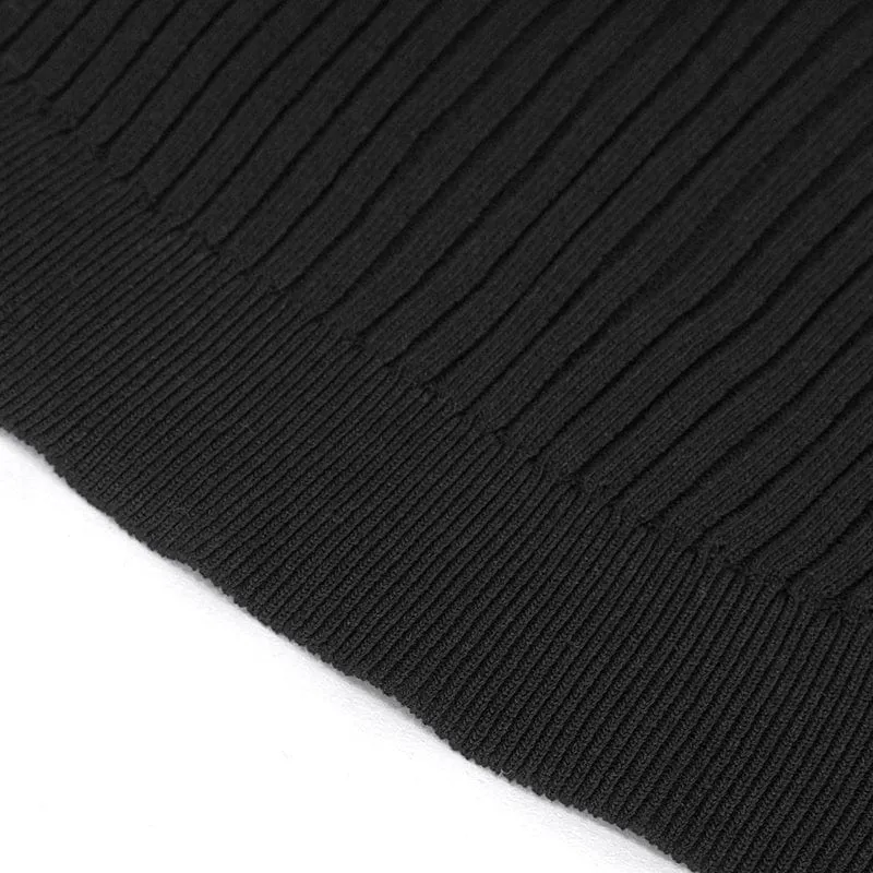 Damen Punk Off Shoulder Cutout Gestricktes Langärmliges Crop Top