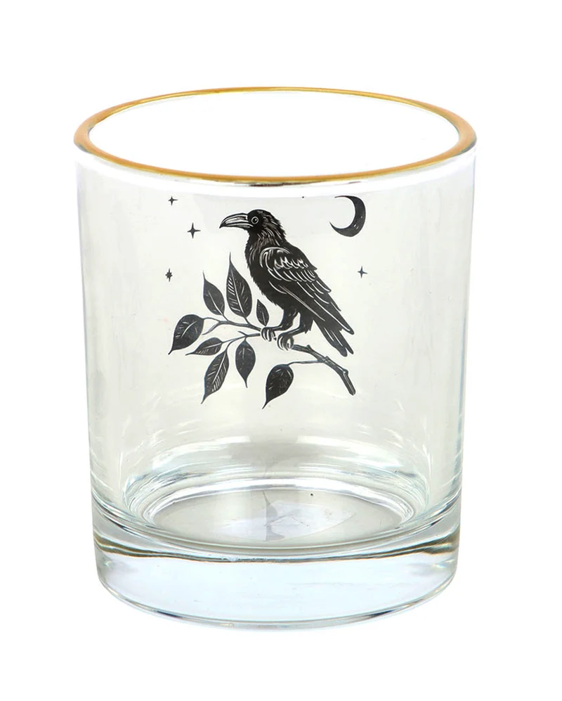 Gothic Trinkglas mit schwarzem Raben 350ml