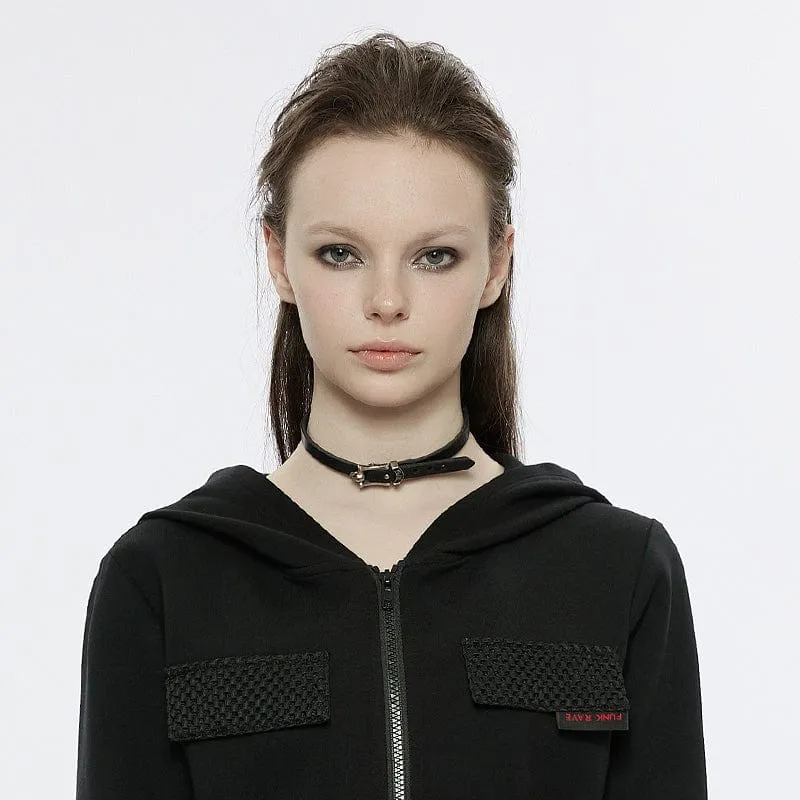 Damen-Punk-Mesh-Splice-Kleid mit Kapuze und Gürtel
