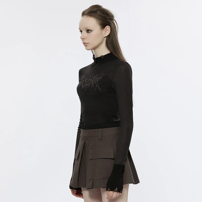 Grunge zerrissenes Batikhemd für Damen