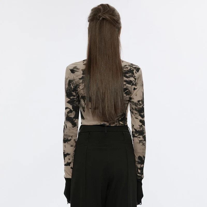 Grunge zerrissenes Batikhemd für Damen