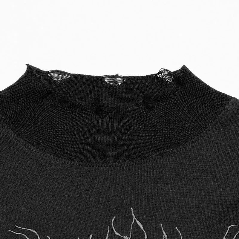 Grunge zerrissenes Batikhemd für Damen