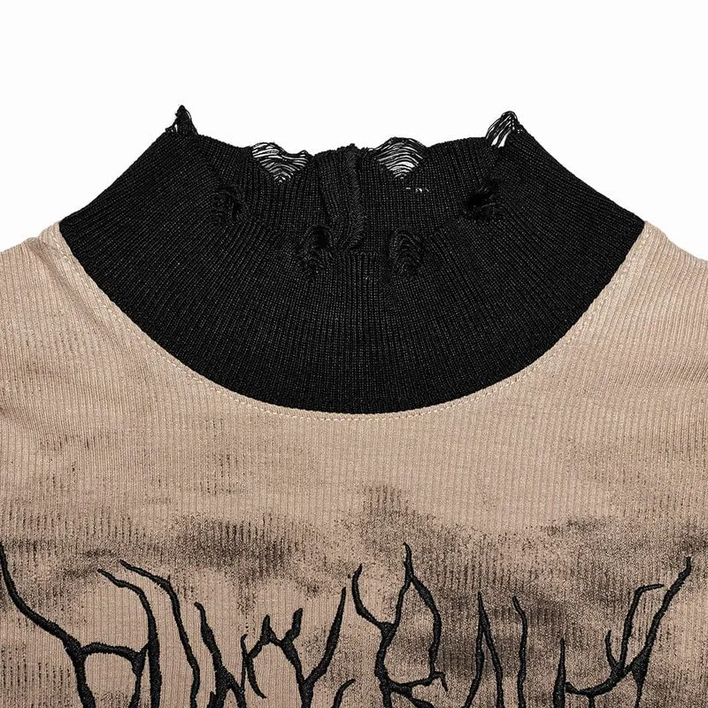 Grunge zerrissenes Batikhemd für Damen