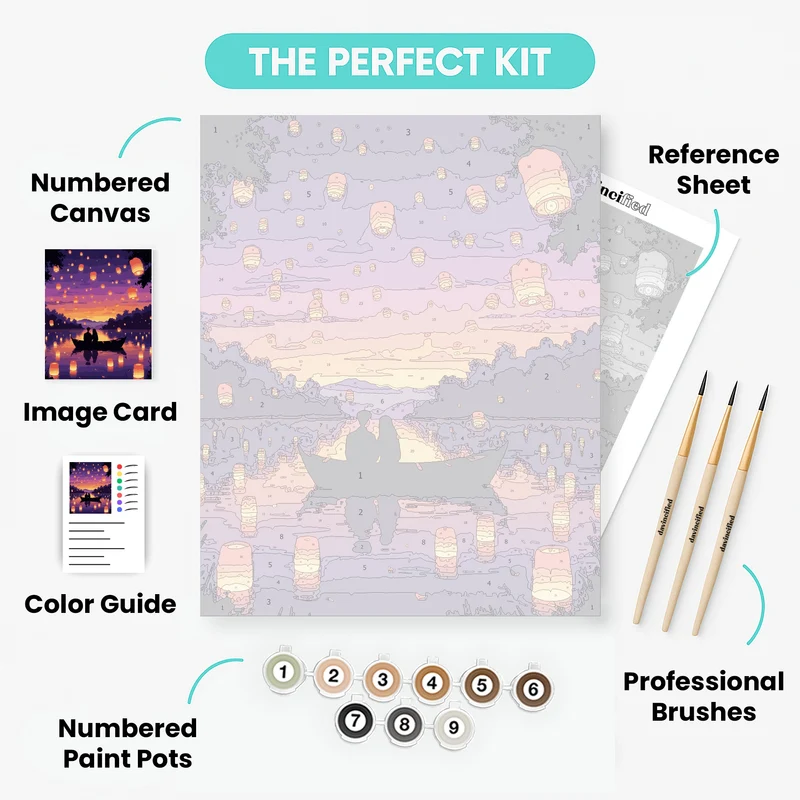 Lantern Festival Romance on the Lake - Paint by Numbers Kit