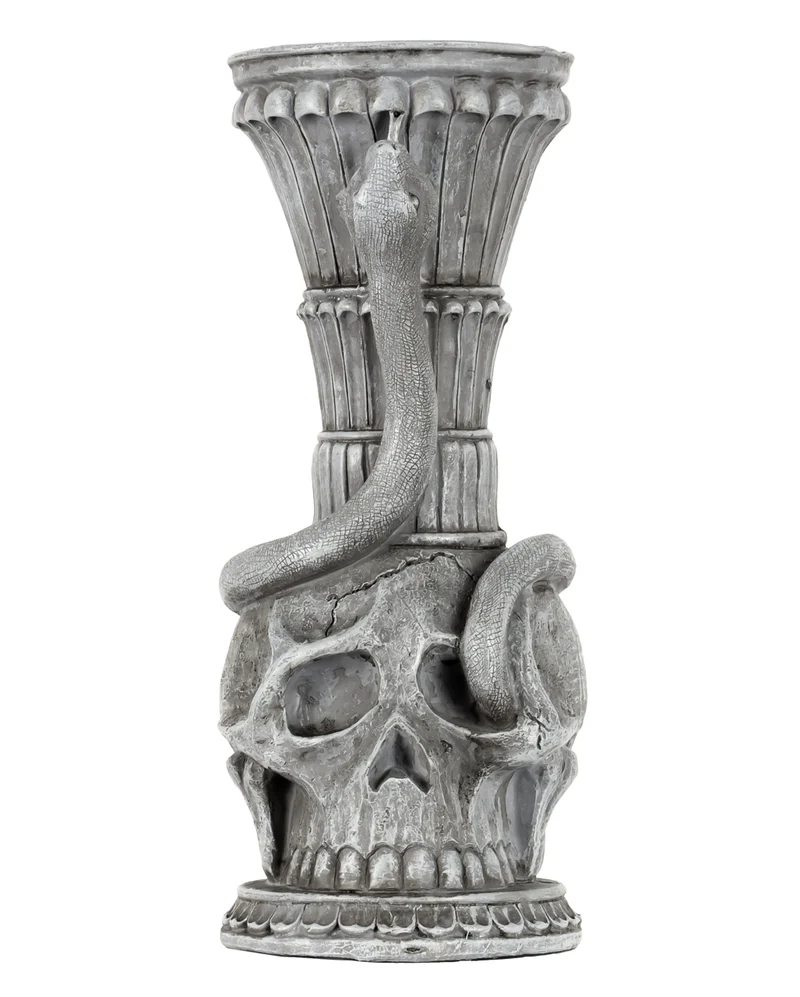 Gothic Totenkopf & Schlange Kerzenhalter 25cm